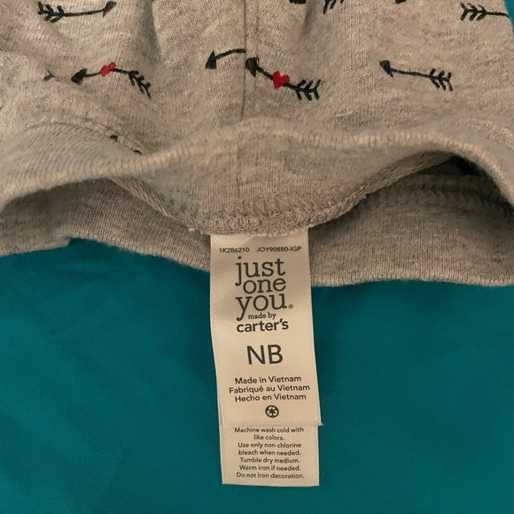 Carter's Gray Arrow & Hearts Print Gray Baby Pants Newborn - Picture 3 of 3